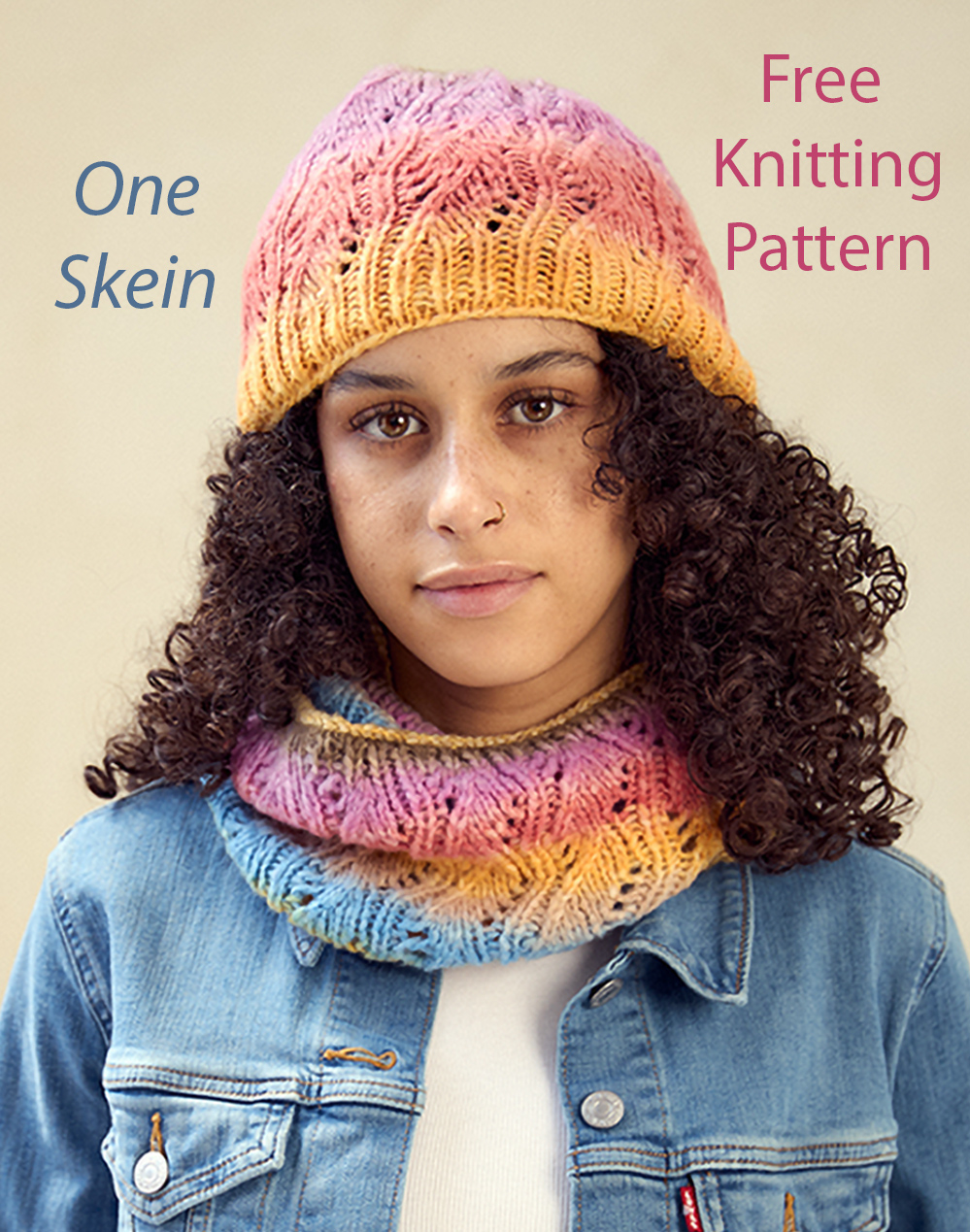 Free Celebration Hat and Cowl Set Knitting Pattern 