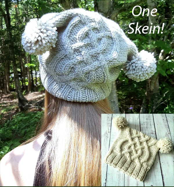 Celtic Braid Square Hat Knitting Pattern