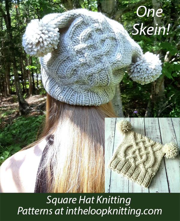 Celtic Braid Square Hat Knitting Pattern
