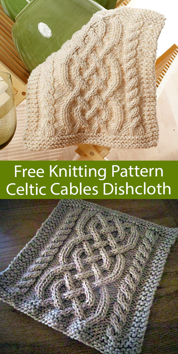 Free Celtic Cables Dishcloth Knitting Pattern