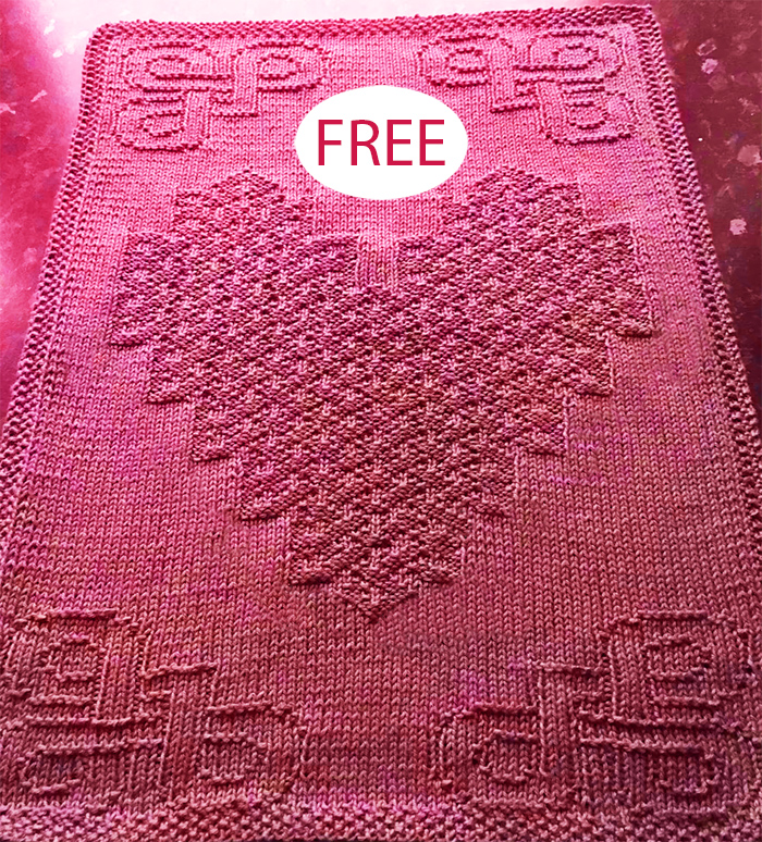 Valentine's Day Celtic Heart Guest Towel Free Knitting Pattern