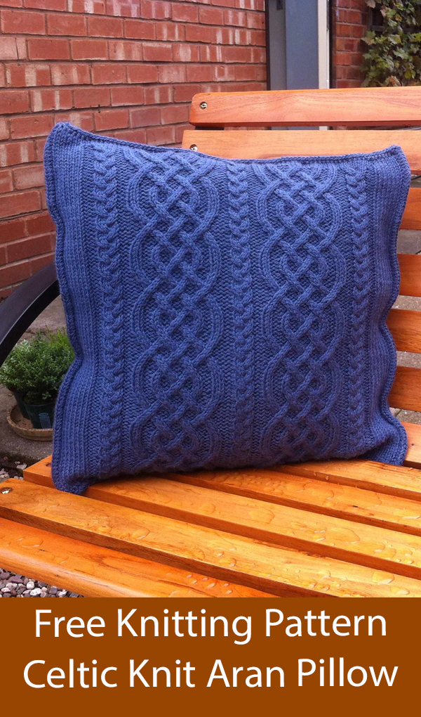 Free Knitting Pattern for Celtic Knit Aran Pillow