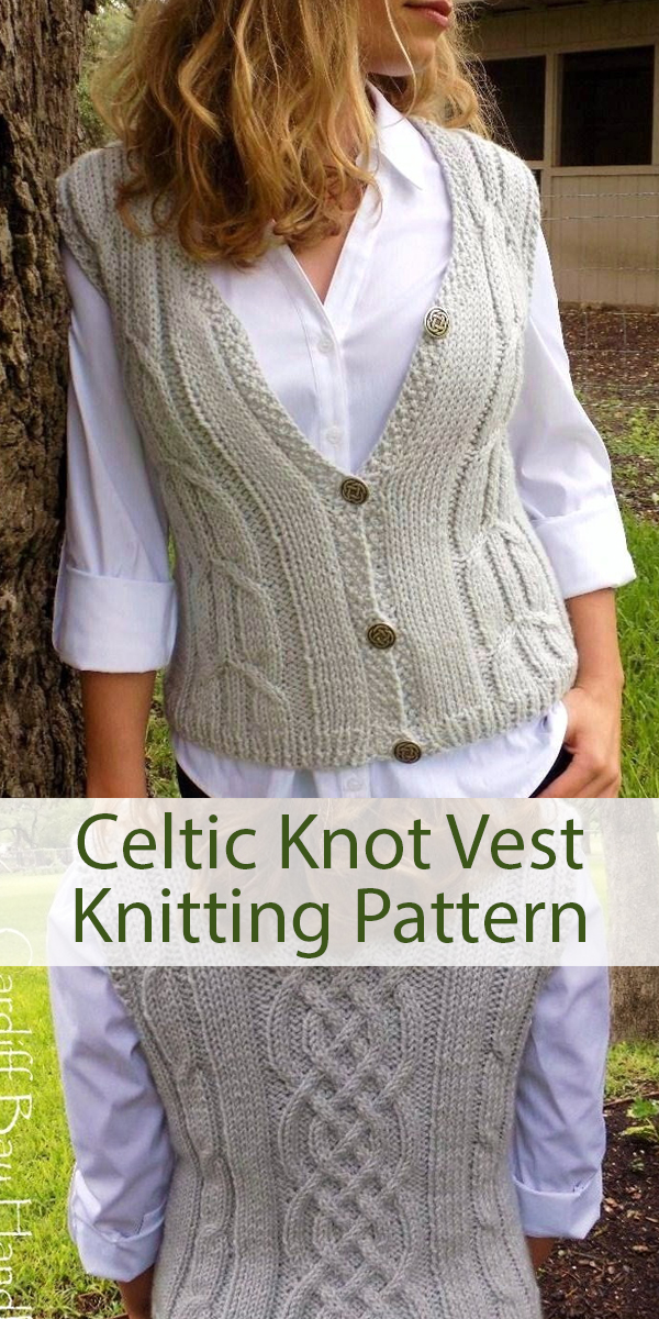 Knitting Pattern for Celtic Knot Vest