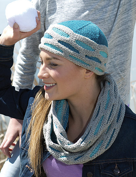 Knitting Pattern for Chain Links Hat and Cowl Set