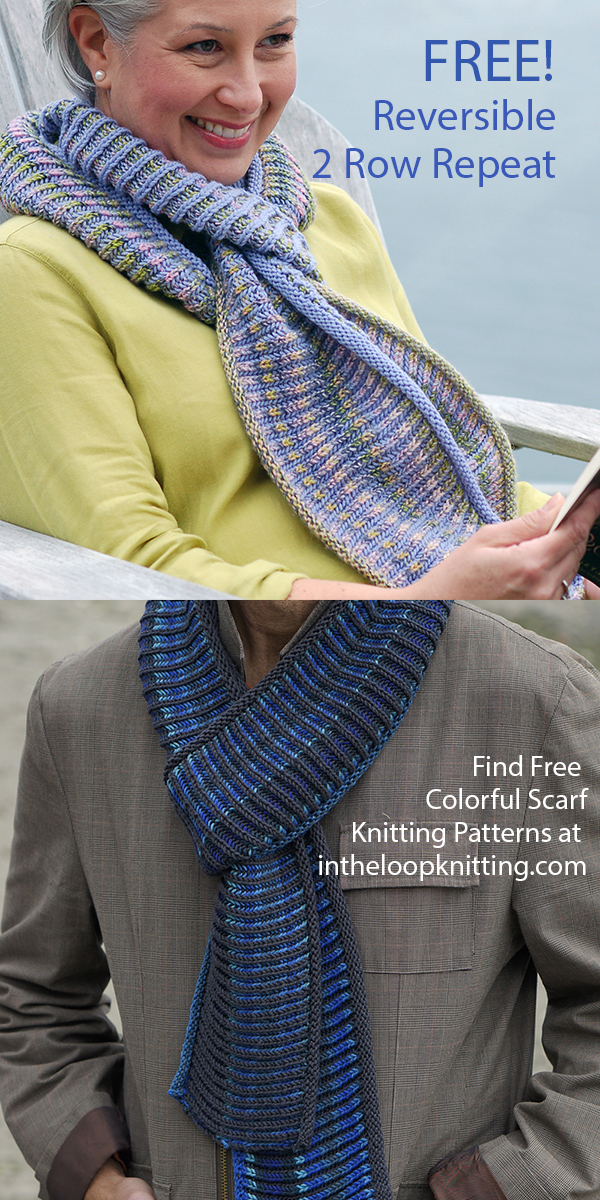 Free Scarf Knitting Pattern Channeled Colors Brioche Scarf