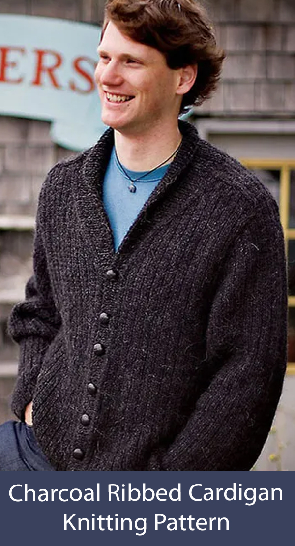 Knitting Pattern for Men's Shawl Collar Cardigan