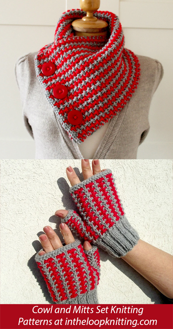 Charly  Cowl and Mitts Knitting Pattern