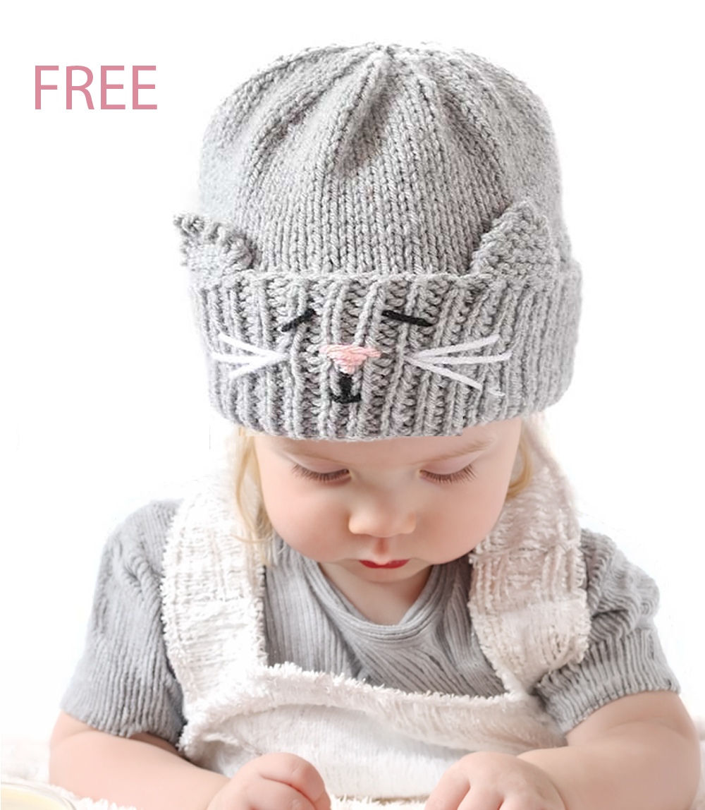Free Knitting Pattern for Charming Cat Hat