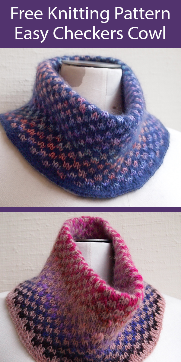 Free Cowl Knitting Pattern Cheating at Checkers Cowl