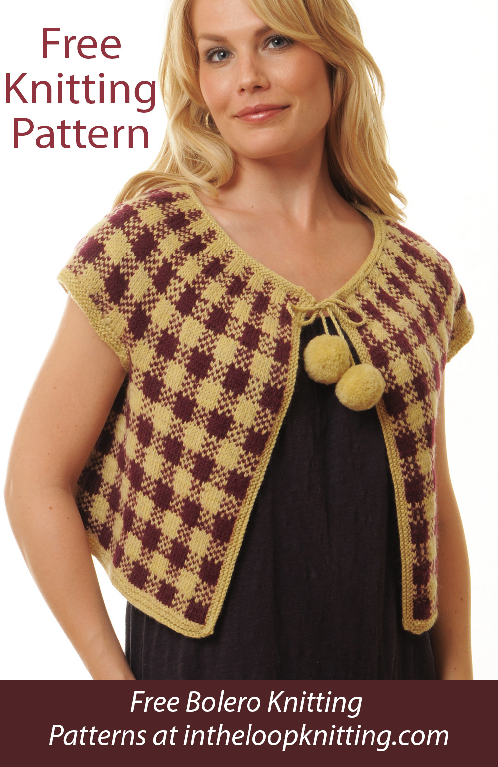 Free Check Bolero  Knitting Pattern