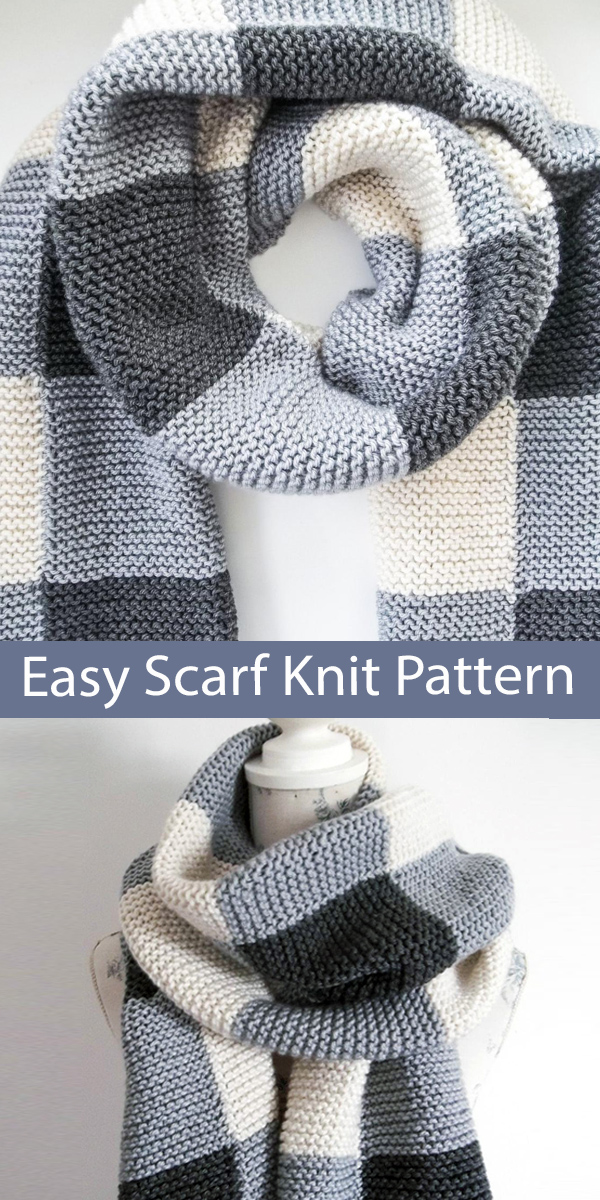 Easy Scarf Knitting Pattern Check Scarf