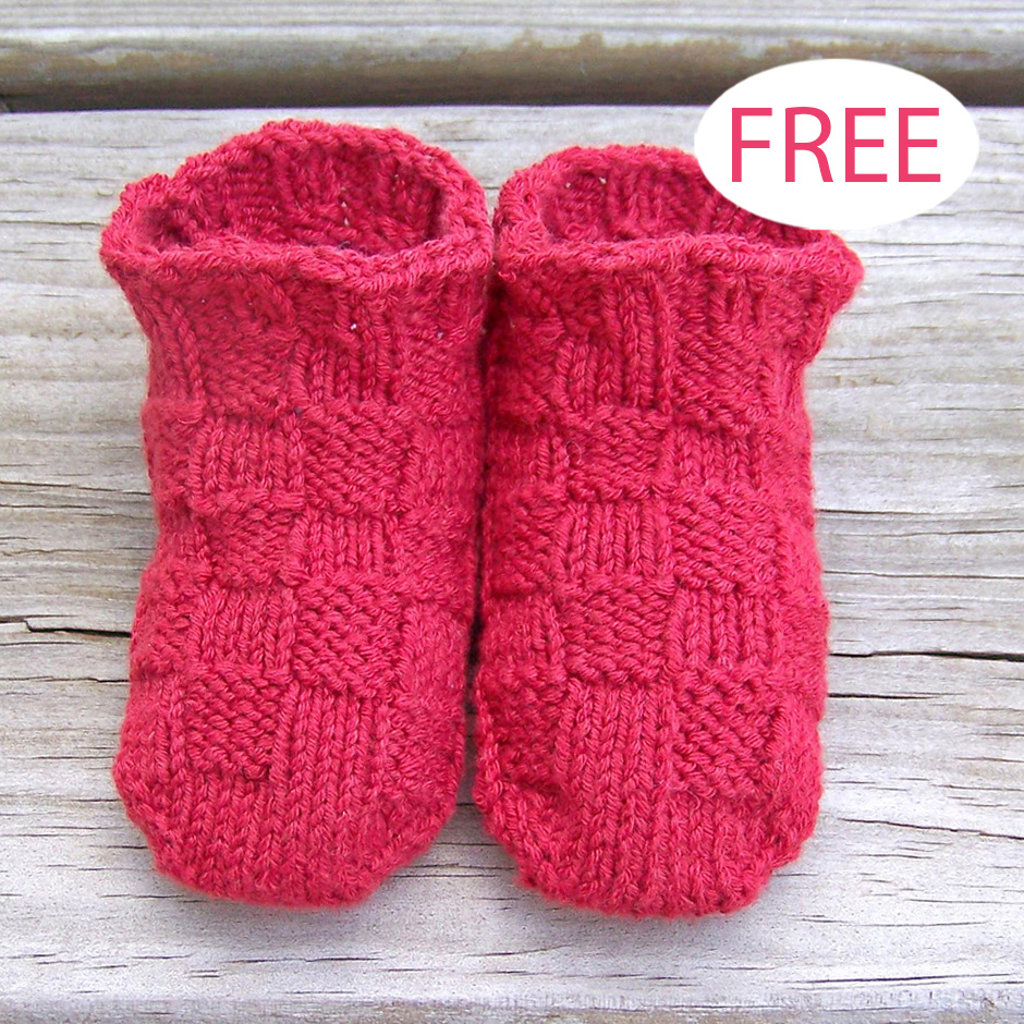 Free Checkerboard Gansey Booties Knitting Pattern