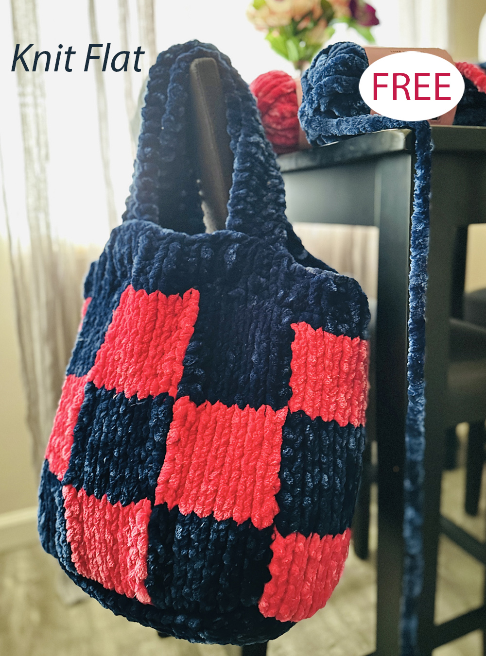 Free Checkered Market Bag Knitting Pattern