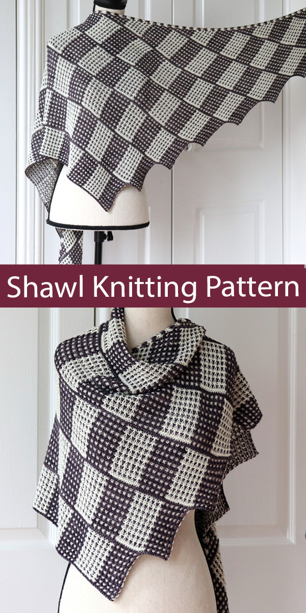 Shawl Knitting Pattern Checkered Shawl