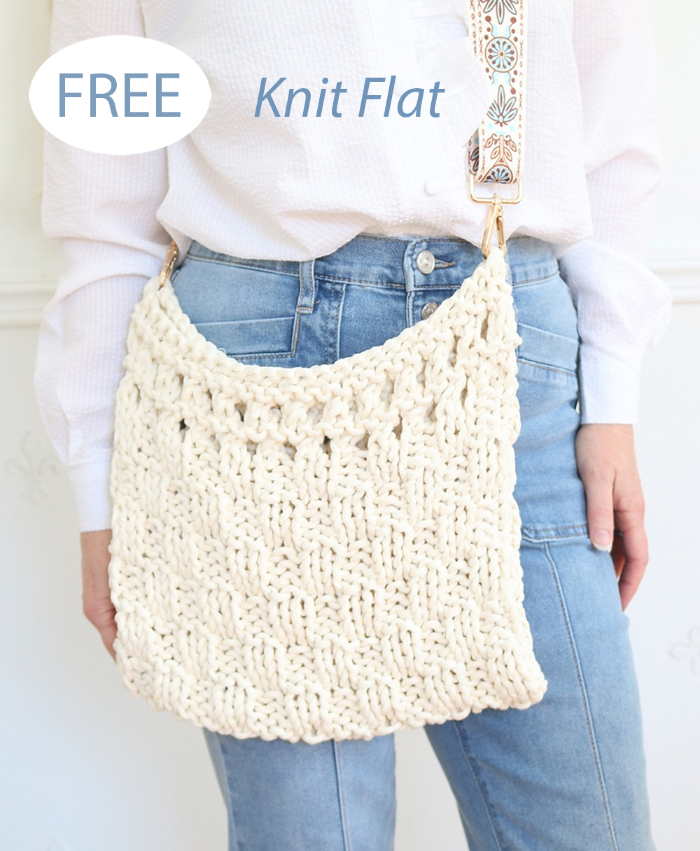Free Knitting Pattern Checkered Tote Bag