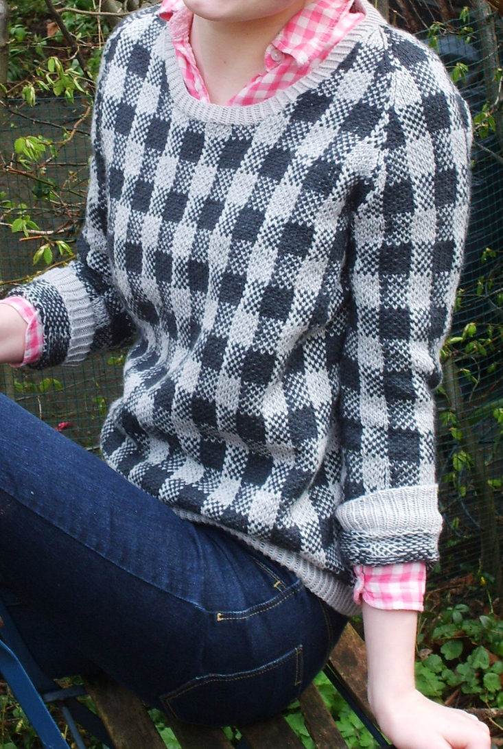 Free Knitting Pattern for Checks and Balances Sweater