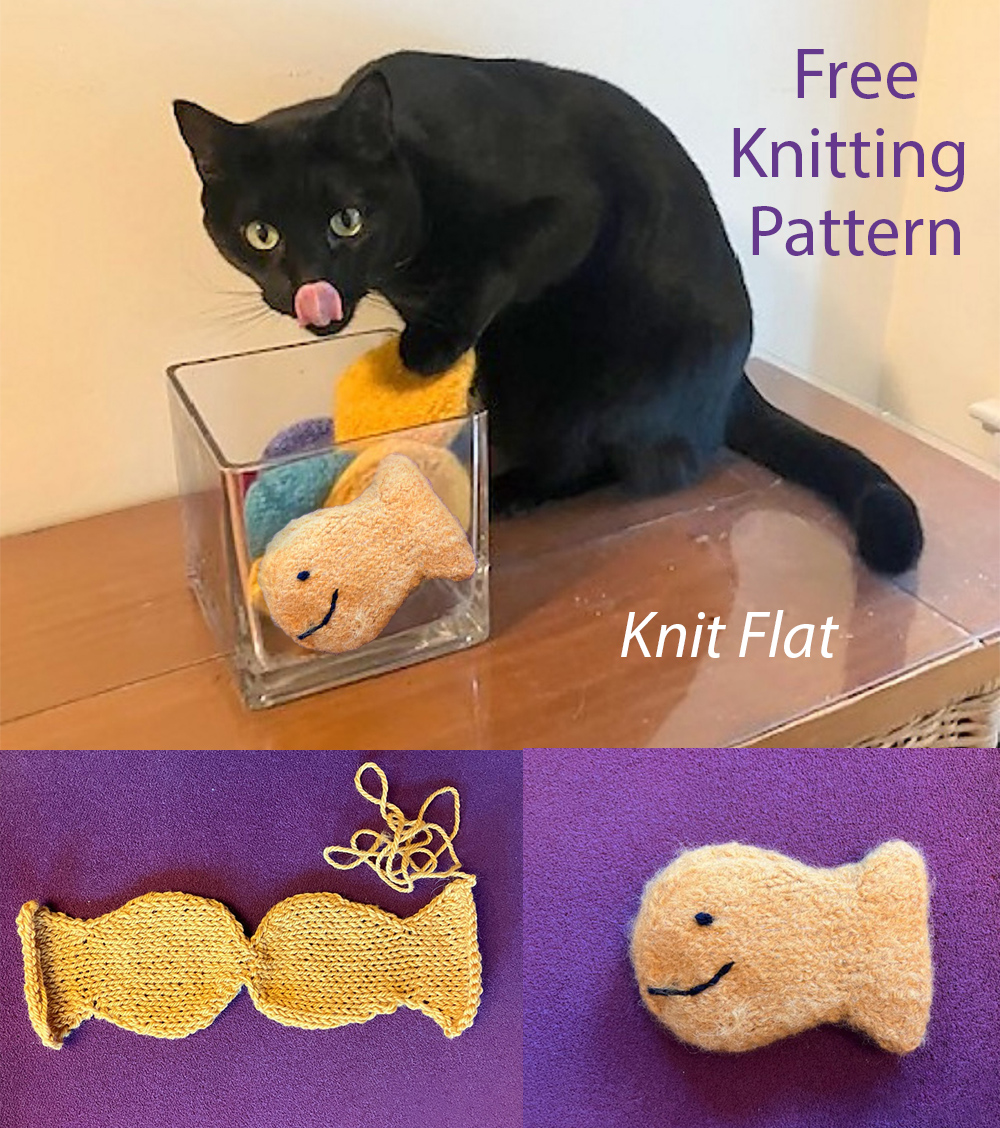 Free Knitting Pattern Cheddar the Goldfish Cat Toys