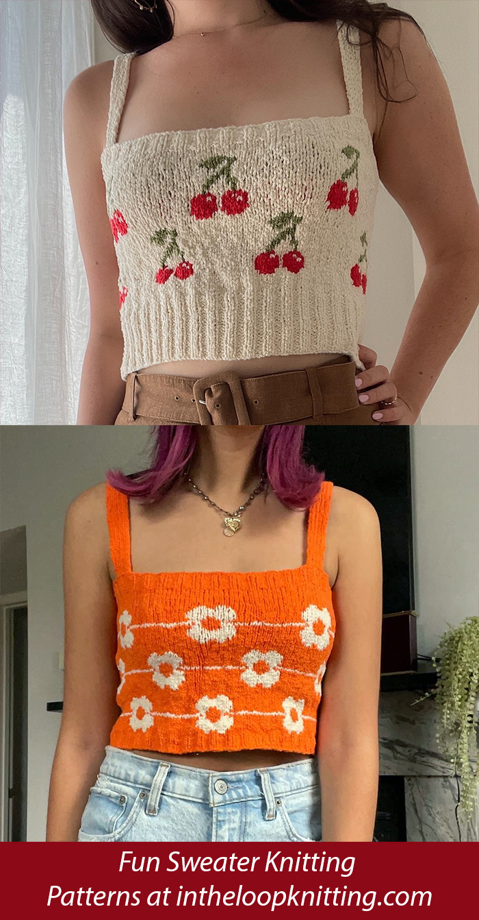 Cherry Bomb and Daisy Crop Tops Knitting Pattern