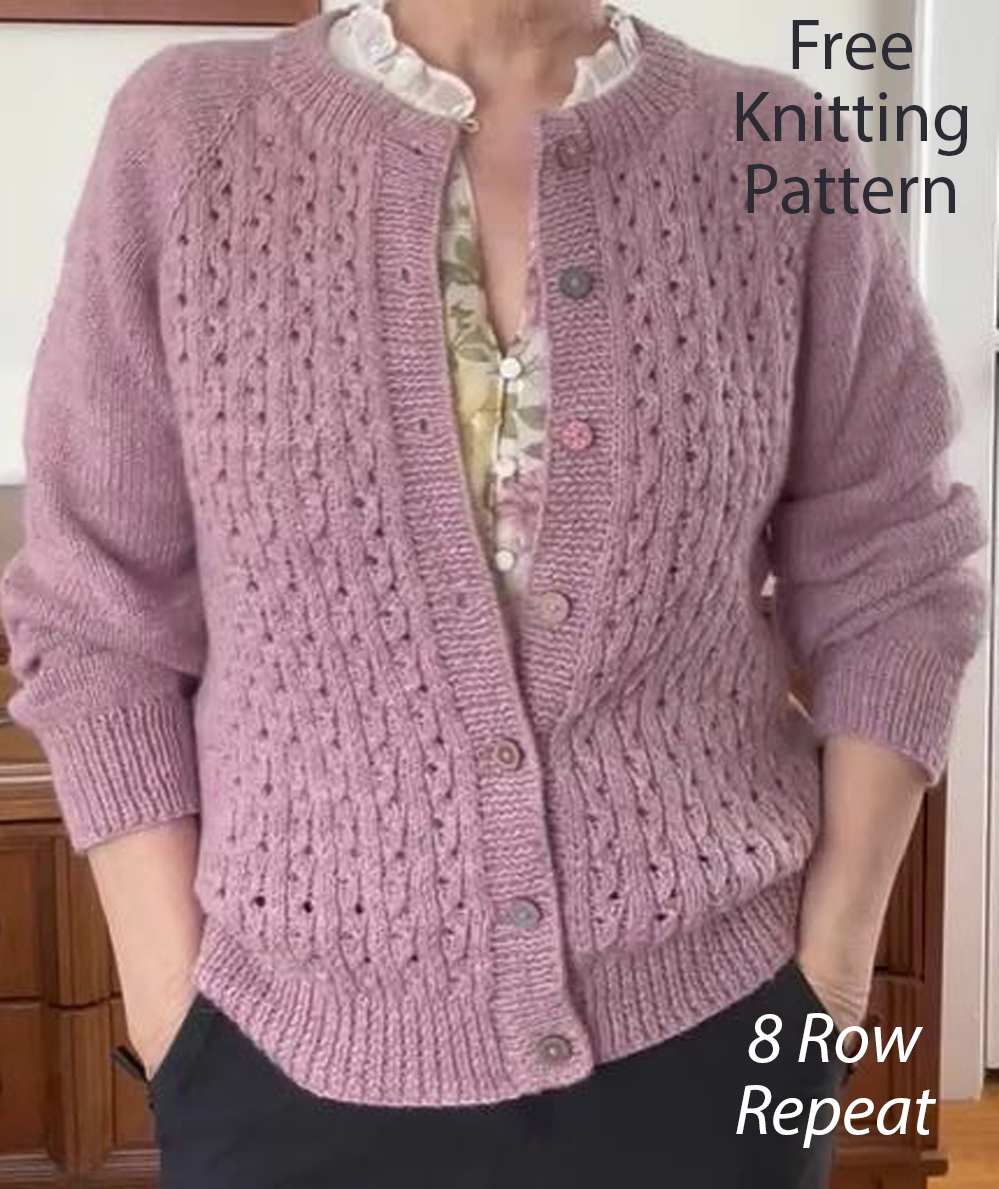 Free Sweater Knitting Pattern Cherry and Peach Cardigan