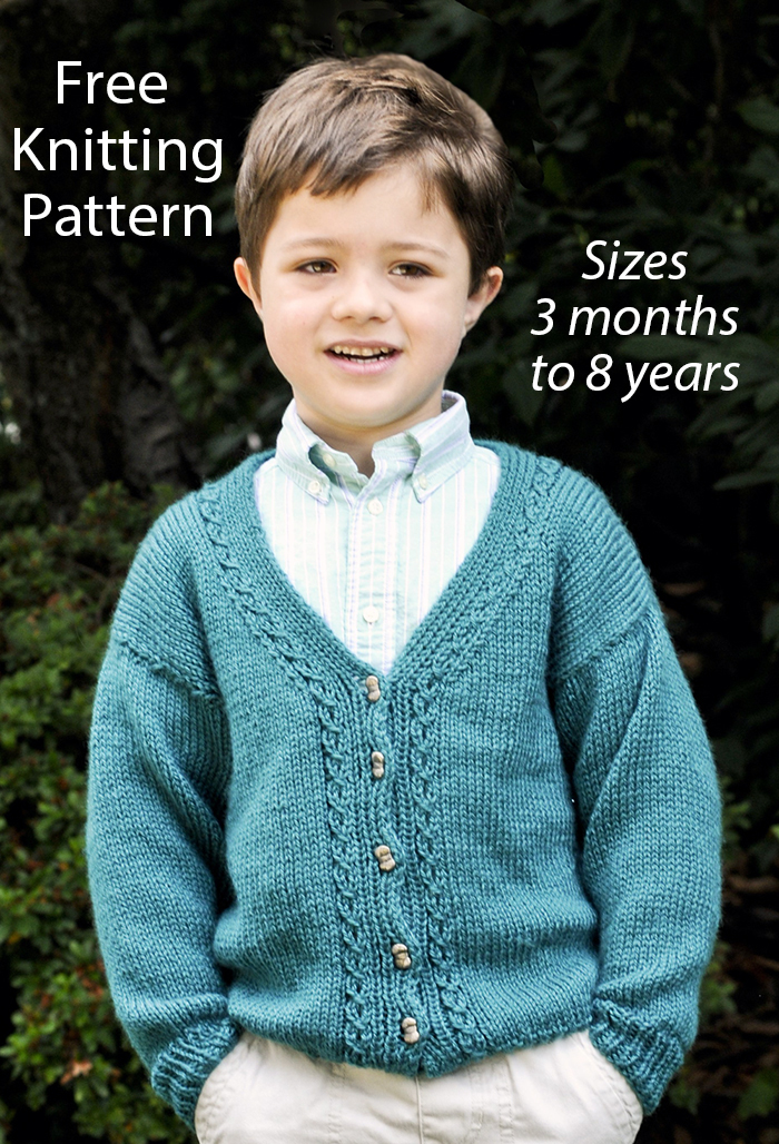 Free V-Neck Cardigan Knitting Pattern