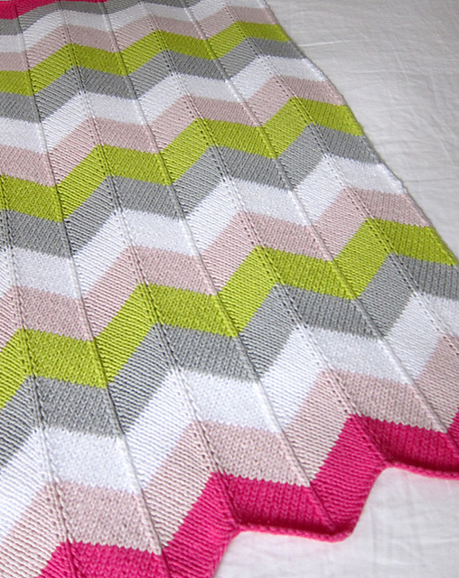 Zig zag baby blanket best sale knitting pattern