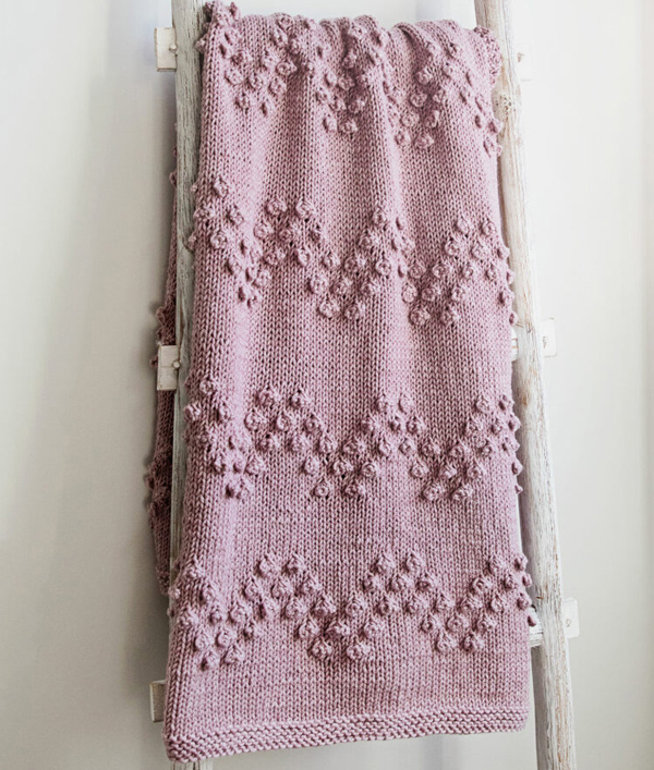 Free Blanket Knitting Pattern Chevron Bobble Stitch Blanket