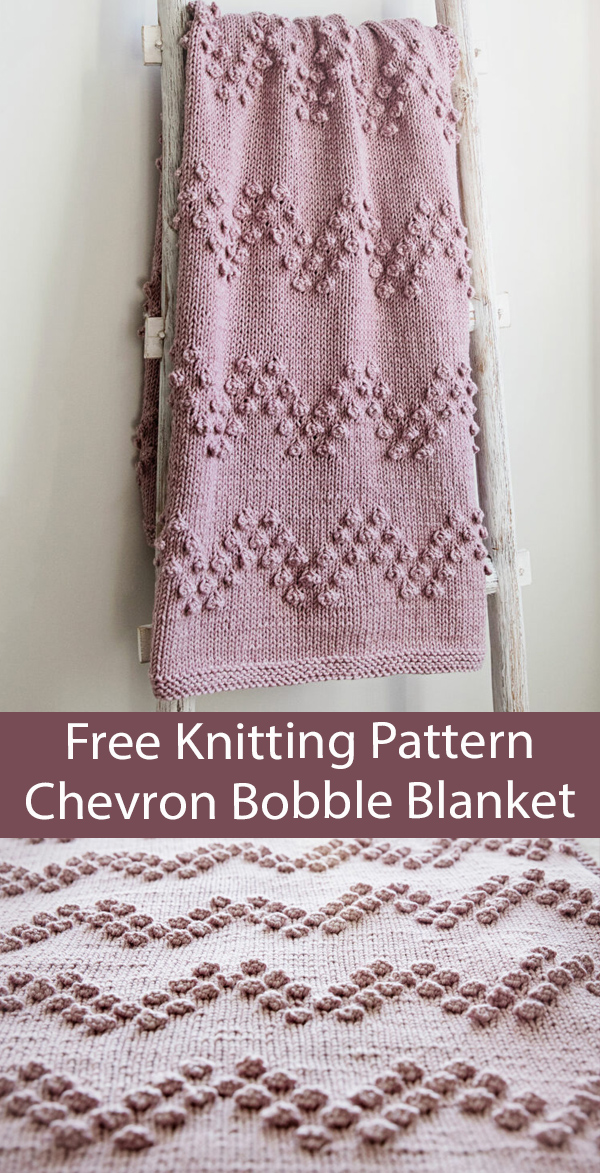 Free Blanket Knitting Pattern Chevron Bobble Stitch Blanket