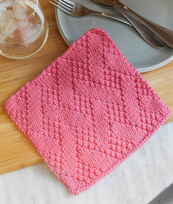 Free Knitting Pattern for Chevron Dishcloth