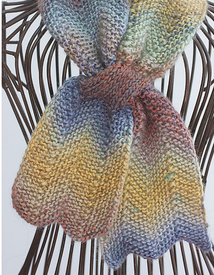 Knitting Pattern for Chevron Keyhole Scarf