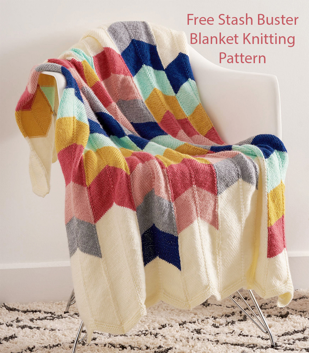 Free Chevron Panel Baby Blanket Knitting Pattern