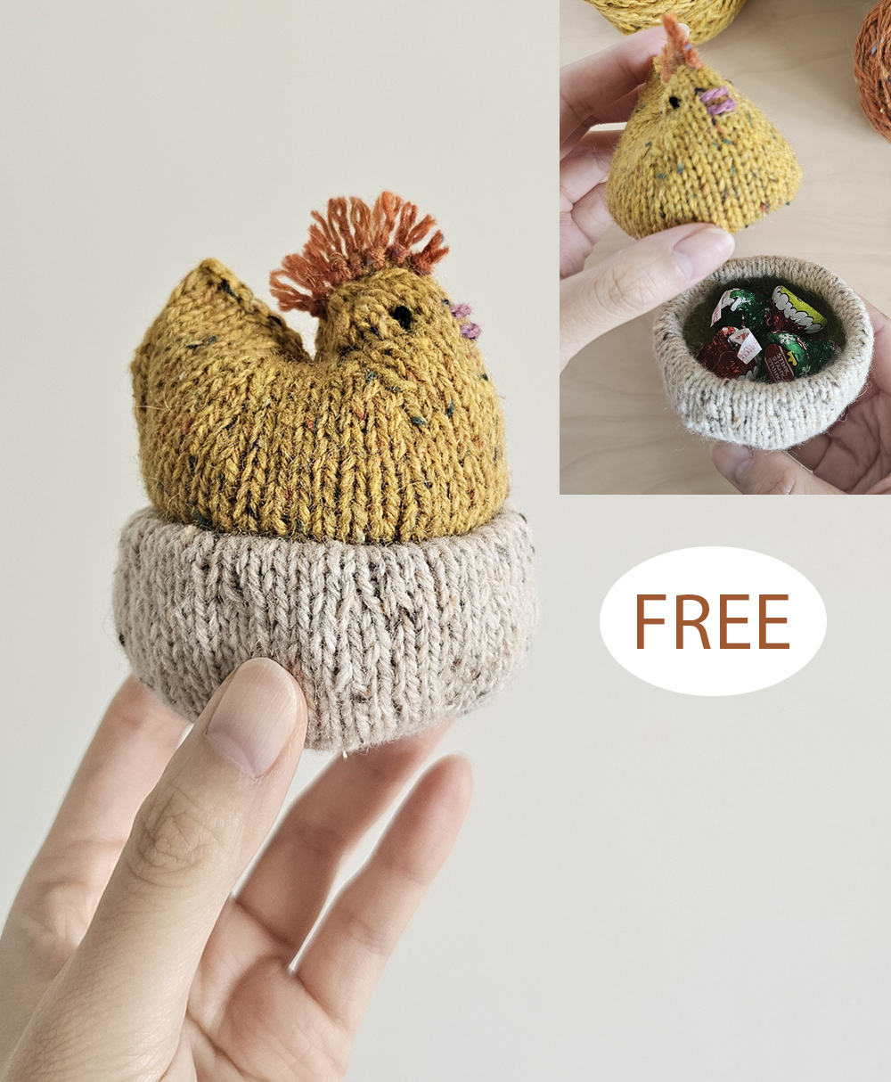 Free Easter Chicken Chocolate Basket Knitting Pattern