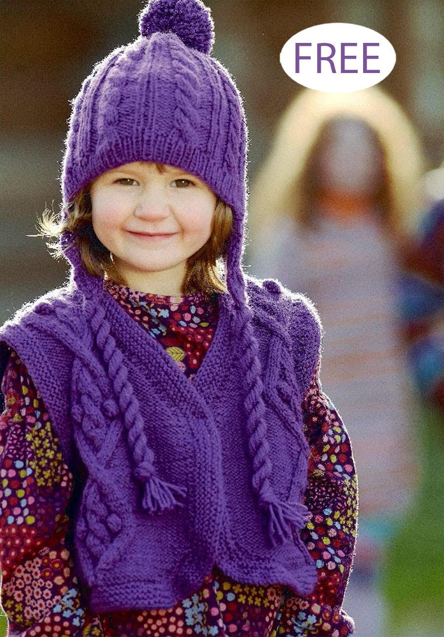 Free Child's Vest with Hat  Knitting Pattern