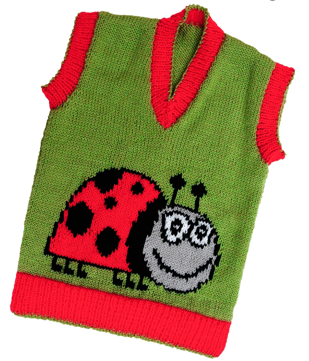 Children's Ladybug/Ladybird Sweater Knitting Pattern