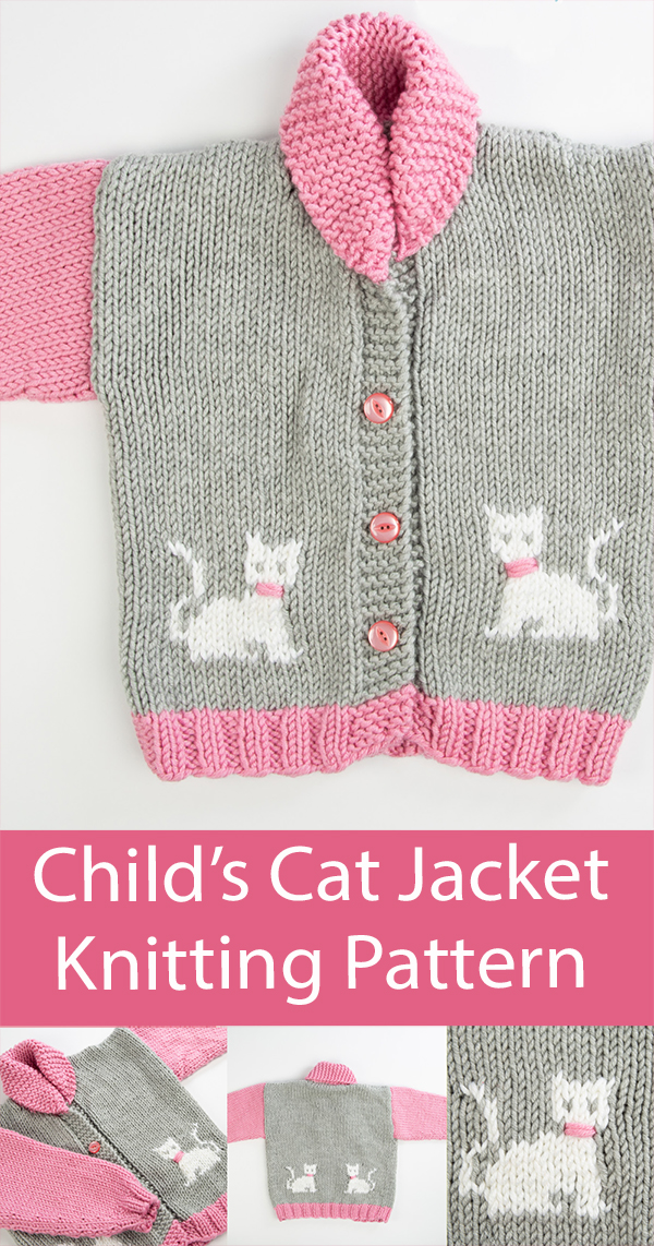 Knitting Pattern for Child's Chunky Cat Jacket
