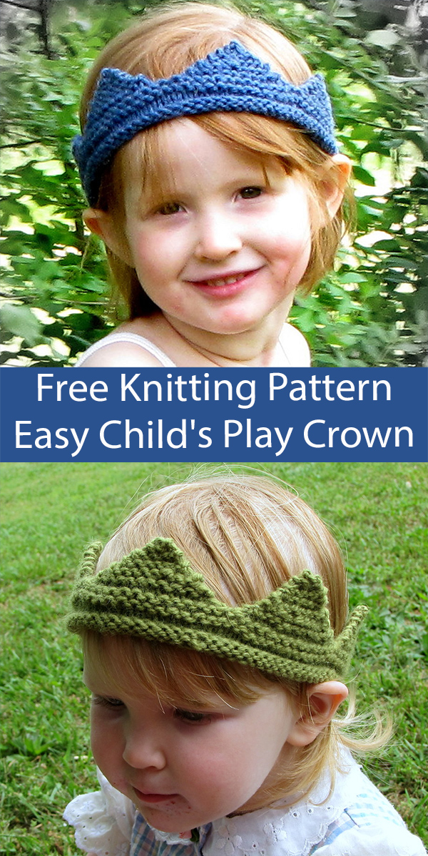 Free Headband Knitting Pattern Child's Play Crown