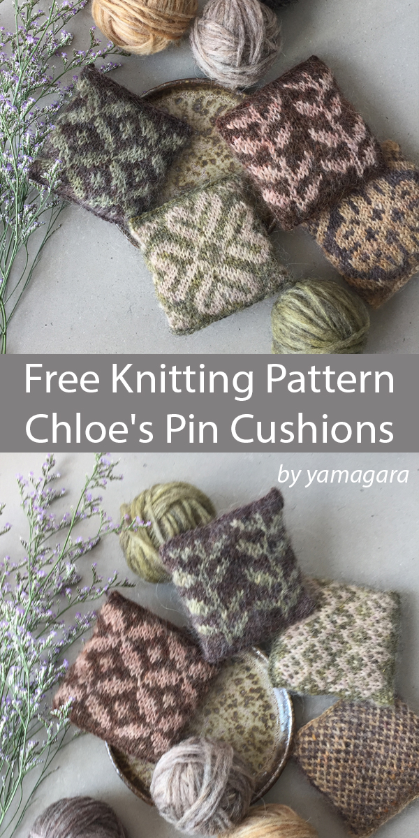 Free Knitting Pattern Chloe's Pin Cushions or Sachets