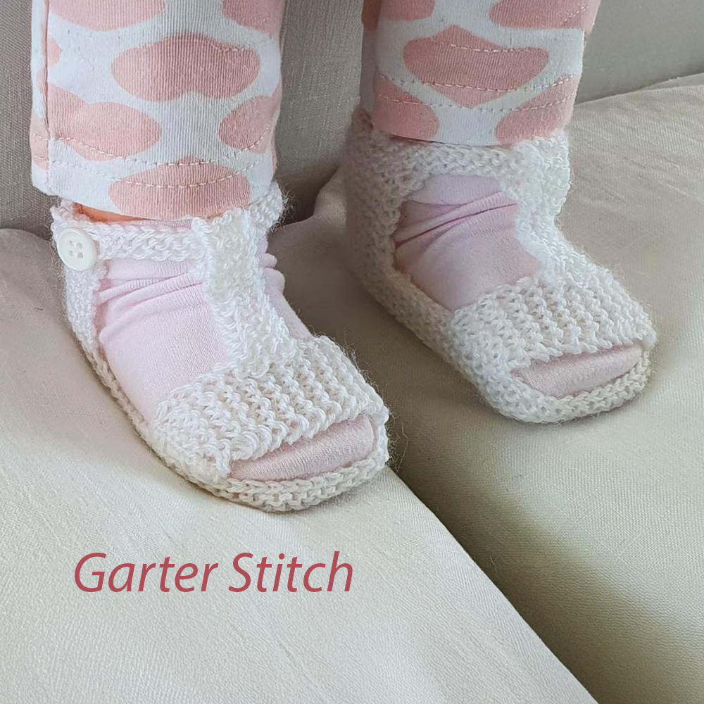 Christina Baby Sandals Garter Stitch Knitting Pattern