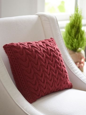Christmas Cables Pillow Free Knitting Pattern and more cushion knitting patterns