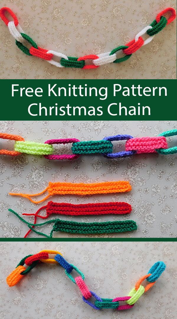 Free Christmas Chain Garland Knitting Pattern