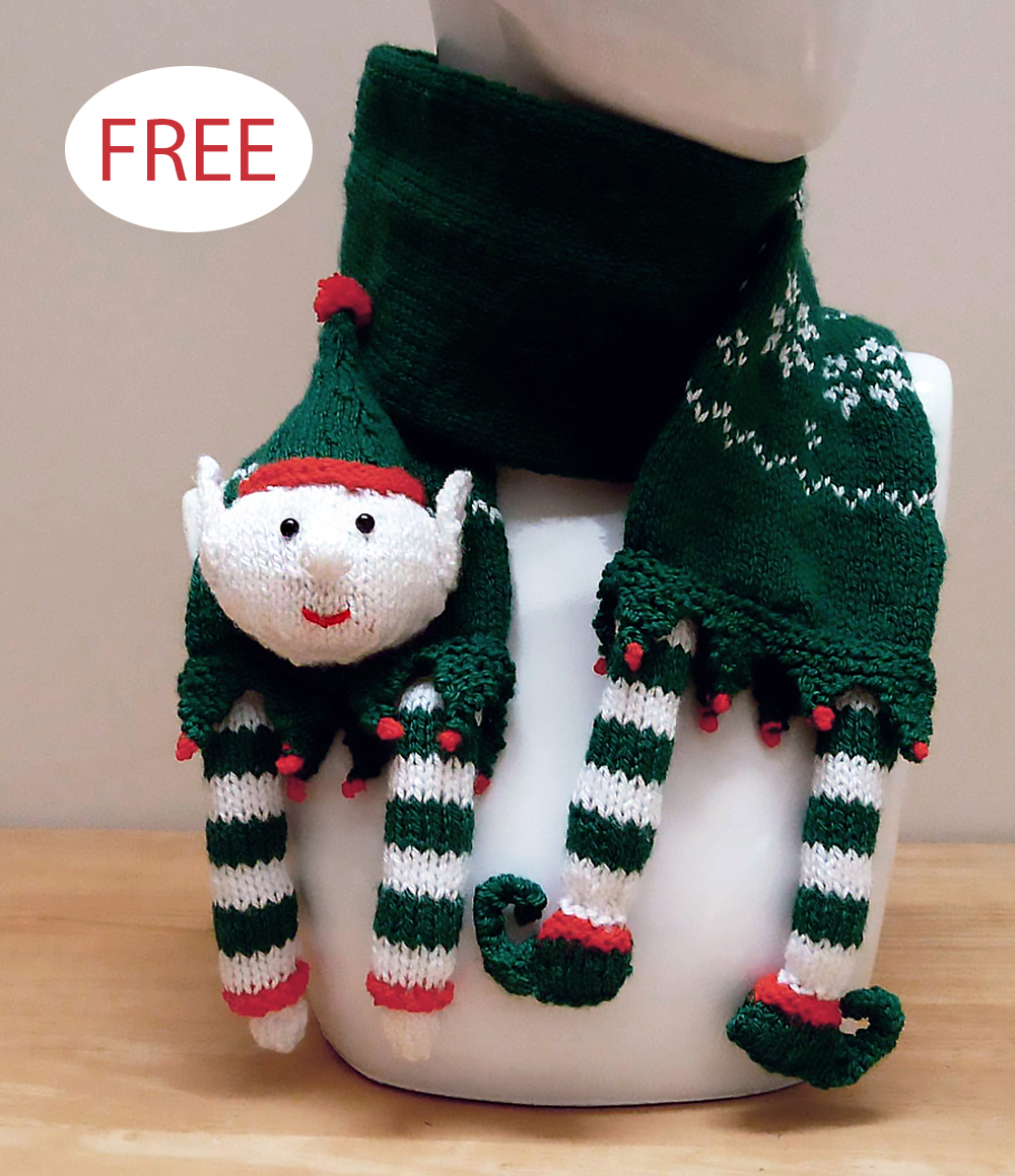 Free Christmas Elf Scarf Knitting Pattern