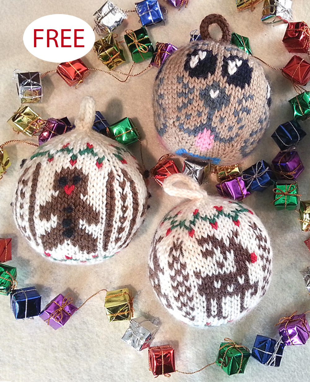Free Christmas Eve Collection Ornaments Knitting Pattern
