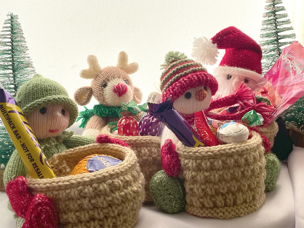 Christmas Gift Baskets Knitting Pattern