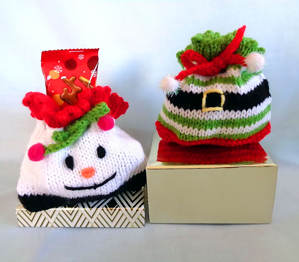 Free Christmas Gift Sacks Knitting Pattern Gift Wrap