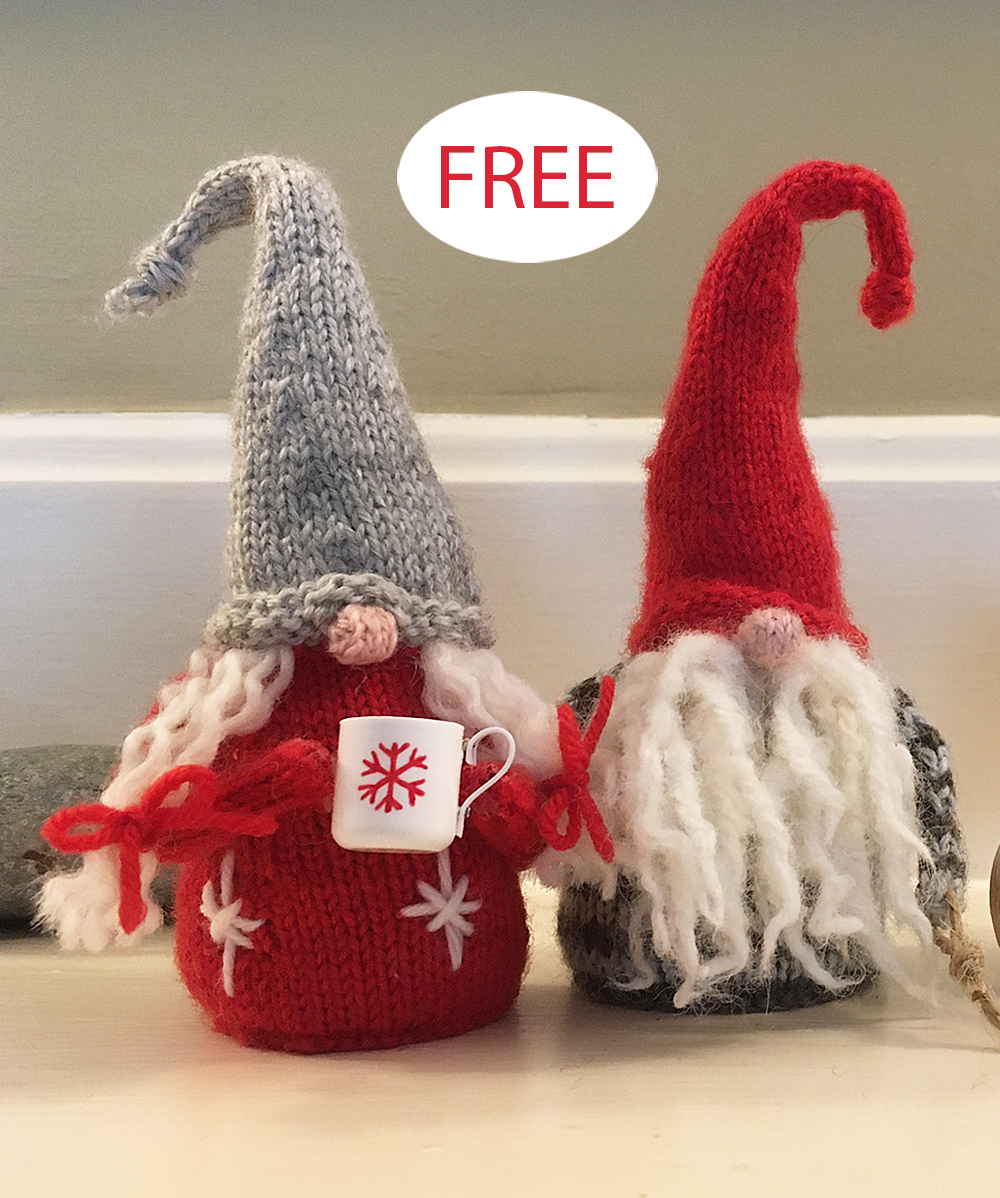 Free Christmas Gnomies Knitting Pattern Stash Buster