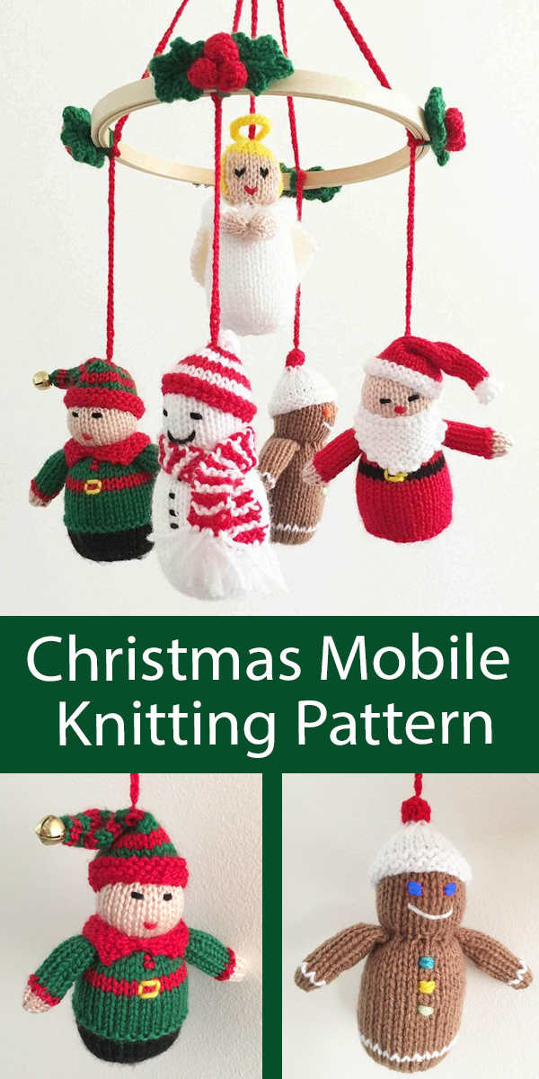 Christmas Mobile Knitting Pattern Holiday Decoration