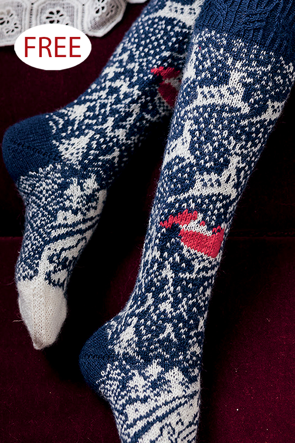 Free Christmas Night Socks Knitting Pattern