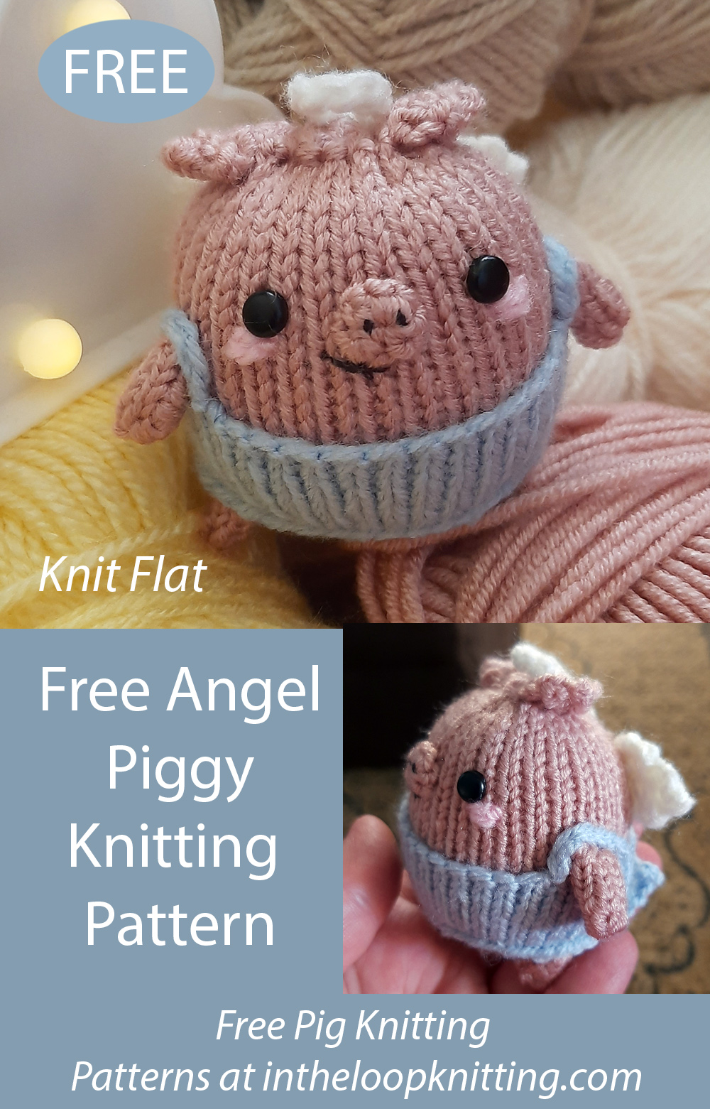 Free Pig Knitting Pattern Angel Piggy