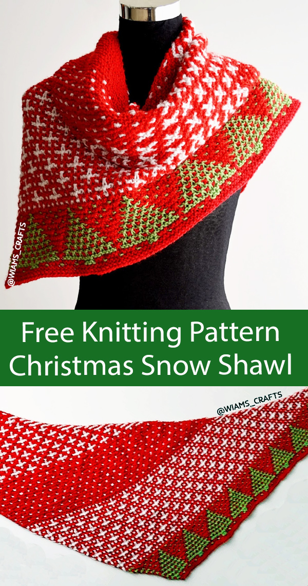 Free Christmas Snow Shawl Knitting Pattern