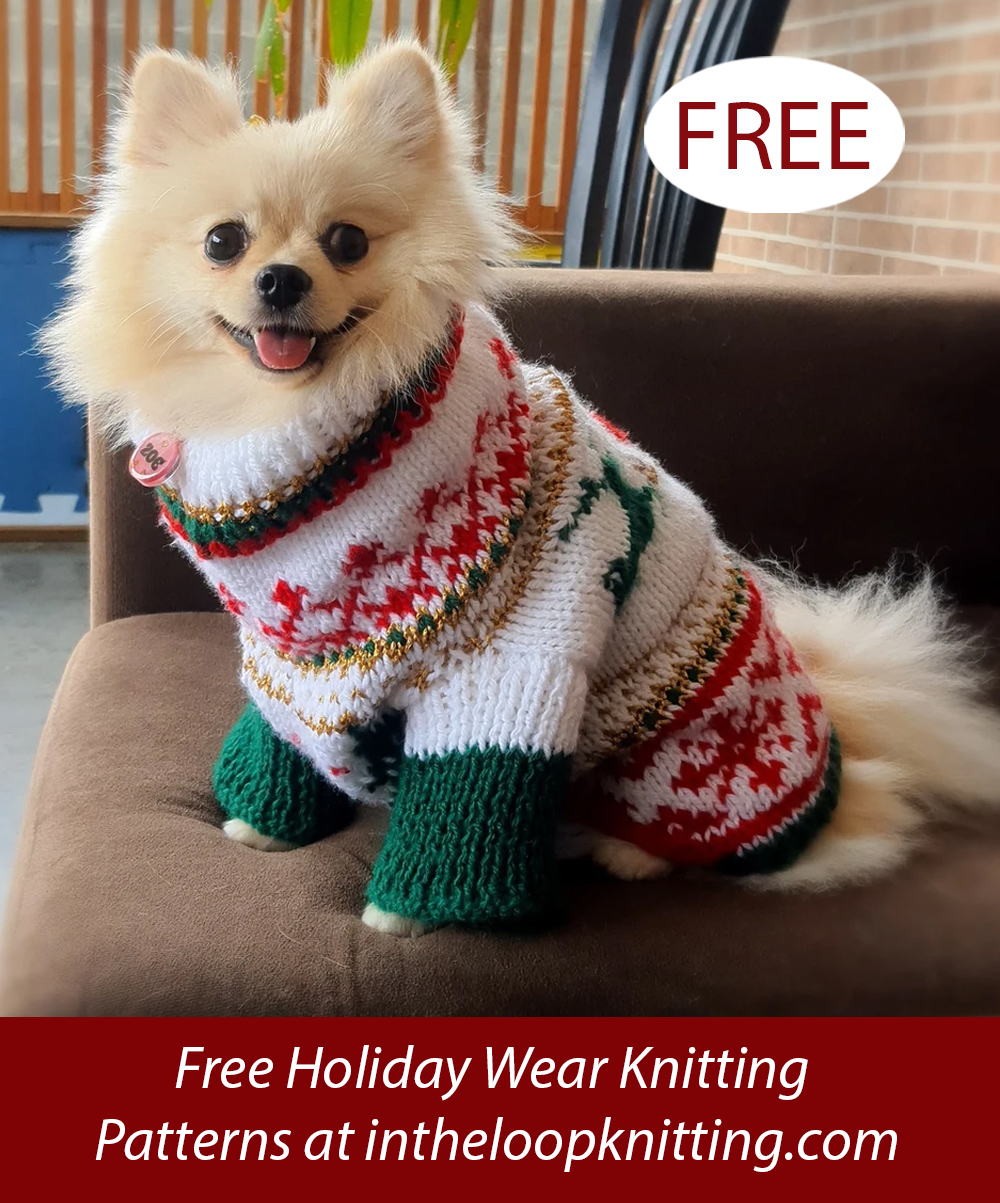 Free Christmas Sweater for Pets Knitting Pattern