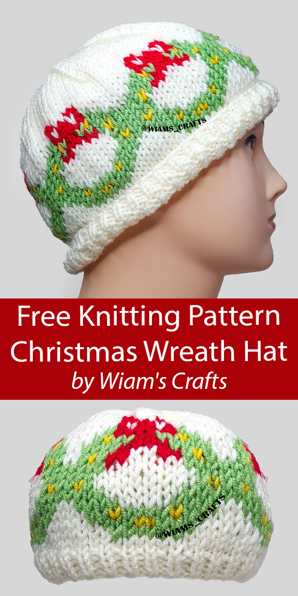 Christmas Hat Free Knitting Pattern Christmas Wreath Hat